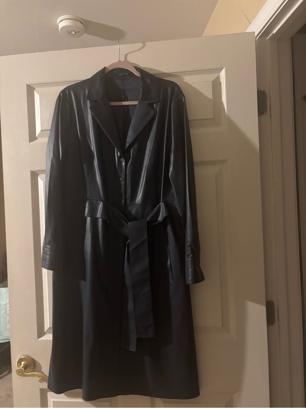 Kobi Halperin Dixie Faux Leather Shirtdress Blue